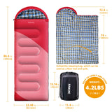 Camping Sleeping Bag, 32℉ Sleeping Bags for Adults Kids Teens Cold Weather Warm Sleeping Bag Winter for 3-4 Season Camping, Camping Gear Equipment, Traveling, and Outdoors Kanyak