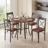5 Piece Dining Table Set for 4, Wood Grain Dinette with Chairs for Kitchen, Breakfast Nook