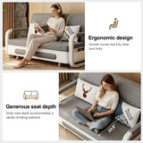 NessCarsti 62.2" W Convertible Pull-Out Sleeper Sofa Couch with Storage
