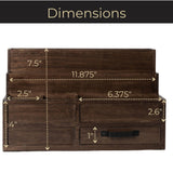 BLU MONACO | Wooden Mail Organizer with Drawer and Pen Holder | Mail Sorter Organizer Countertop for Desk or Kitchen | Outgoing Mail Holder Wood Desktop Storage