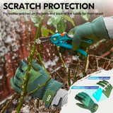 Winter Gardening Gloves Women, Safety Work Gloves, Puncture-proof, Thornproof, Touchscreen(1 Pair,M,Green,SL7471FLWP)