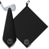 Ghost Golf Magnetic Towel (Greenside) - Premium Ultra-Absorbent Microfiber Golf Towel- 18" x 18" (Black)