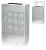 Alpine Stainless Steel Commercial Trash Can - Large Perforated 13 Gallon Trash Can Open Top, Modern Metal Garbage Can for Indoor & Outdoor in Office, Commercial Bathroom, Hotel, Lobby, and Businesses