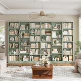 Triple Wide Bookshelf, 6 Tier Large Bookshelf, Bookcase with 17 Open Display Shelves