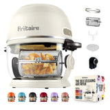 Non Toxic Air Fryer™ Pro | 9-in-1 Glass Air Fryer | Self-Cleaning | 5 Quart | Rotisserie and Tumbler | 400F Vortex For Even Cooking, BPA-Free Teflon Free, Recrisp, Roast, Bake, White