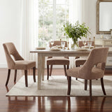 UVV Wooden Dining Chairs Set of 6, Mid Century Modern Upholstered Dining Room Chair Kitchen Chairs