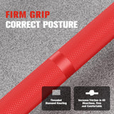 RitFit Elite 7ft Olympic Barbell, Robust 45lb Barbell for Weightlifting and Powerlifting, Superior Olympic Bar with Exceptional 500lbs Load Capacity, Weight Bar for 2” Standard Plates Sliver/Red