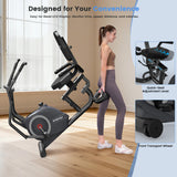 Recumbent Exercise Bike, Recumbent Stationary Bike for Home, Recumbent Bike with 400LB Weight Capacity Whisper-Quiet 16 Levels Magnetic Resistance