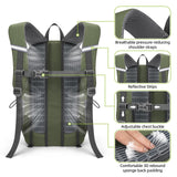 RealCool Hiking Backpack for Men Women,20L Lightweight Waterproof Travel Camping Backpack Hiking Daypack for Cycling Running,Army Green