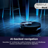 Shark PowerDetect UV Reveal | 2-in-1 Robot Vacuum & Mop for Carpets & Hard Floors | Powerful Suction for Pet Hair | Self-Clean, Self-Empty, Heated Mop Wash & Dry | UV Stain Detect | Black | RV3020XE