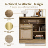 Perledesign 2 Drawer File Cabinet with Lock, Natural Oak