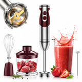 MegaWise 5-in-1 Immersion Hand Blender, Titanium Reinforced Blades (80% Sharper), 12-Speed Powerful Stick Blender with 500ml Chopper, 600ml Beaker, Whisk & Milk Frother for Smoothies, Baby Food & Soup