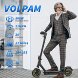 VOLPAM Electric Scooter, 350W/500W Motor, 21/28/40 Miles Long Range