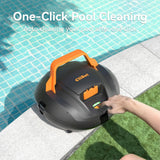 CliBot S1 Cordless Pool Vacuum, Automatic Pool Cleaner Robot with 120 Min Runtime, Powerful Dual-Motor, Auto Park, 2 Cleaning Paths, for Above Ground Pools and Flat In-Ground Pools up to 850 Sq.Ft