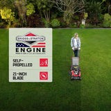 PowerSmart 21" Self-Propelled Lawn Mower with 140cc Briggs & Stratton Engine - Heavy-Duty Steel Deck