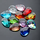 H&D HYALINE & DORA 10pcs Bauhinia Crystal Suncatcher Prisms Chandelier Beads Replacement 38mm Hanging Crystals Ornament Pendant for Window Wedding Party Decor,Red