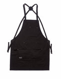 Hudson Durable Goods Professional Grade Chef Apron for Kitchen, BBQ, and Grill - 100% Cotton, Adjustable Crossback Apron for Men and Women with Large Pockets for Tools - Black
