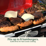 Petit Gourmet Portable Tabletop Propane Gas Grill, Red 17.6 x 18.6 x 11.8-Inch Cuisinart