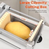 FSUON French Fry Cutter for Potatoes, Stainless Steel Potato Cutter for Fries with 1/2", 3/8", 1/4" Replaceable Blades, Glove, and Brush