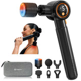 NAPRE Massage Gun with Heat and Cold,Massage Gun Deep Tissue with Extension Handle & 3 Adjustable Angles,Handheld Percussion Back Massager for Muscle/Neck/Body Pain Relief with Case,Mothers Day Gifts