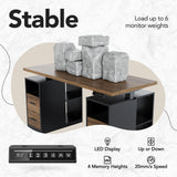 55" Standing Desk with Drawers, Executive Electric Height Adjustable Stand Up Desk with Storage