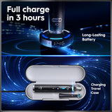 Oral-B Rechargeable Electric Toothbrush, iO9 Limited Ultimate Clean, 7 Cleaning Modes, Interactive Display, iSense Charger, Charging Travel Case, Visible Pressure Sensor, 3 Brush Heads, Black