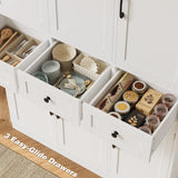 HITHOS 71" Tall Kitchen Pantry Storage Cabinet w/Drawers & Shelves, White