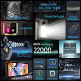 Ulefone Armor 24 Pro Rugged Phones, 22000mAh(66W), 24GB+256GB, eSIM Ready