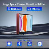 NIMO 15.6 IPS FHD-Laptop, 16GB RAM 1TB SSD Intel Pentium Quad Core N100, Computer with Backlit Keyboard Fingerprint (Beat to i3-1115G4 Up to 3.4GHz) Laptops for Student, Win 11 Red