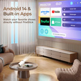 [Built-in Apps & 2025 Upgraded] Mini Projector with Wi-Fi 6 & Bluetooth 5.4, 1080P 4K Support Full HD, Auto Keystone 360° Portable Home Cinema Smart Projector for iOS/Android X1