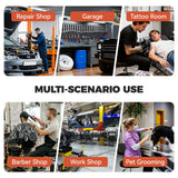 Shop Stool with Wheels for Garage, Mechanics Rolling Chair with Backrest, Adjustable Height Heavy Duty Garage Stool with Footrest and Storage Tray, Swivel Task Chair for Workshop Kitchen Salon