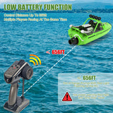 Hitish RC Boat for Kids Adults 2.4GHz Remote Control Boats with LED Light for Pool Lakes Water, 20MPH Fast Speed Racing Jet Boat, Boat Toy for Boys Girls, 2 Rechargeable Batteries 40+ Mins, Green