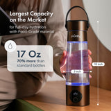 PIURIFY Hydrogen Water Bottle Generator | 17 OZ | UP to 6,290 PPB H2 Molecular Hydrogen | SPE/PEM Electrolysis | Ergonomic Handle | Dual-Mode | 2200 mAh Battery | Certified by H2 Analytics | Brown