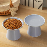 KITCHENLESTAR Ceramic Elevated Cat Bowls - 6.2 Inch Extra Wide Raised Cat Food and Water Bowl Set for Indoor Cats, Whisker-Friendly Ceramic Cat Dish for Elder Big Cats & Small Dogs,Light Purple,1 Pack
