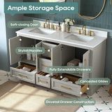 DELUXE LIVING 60 Inch Bathroom Vanity with Double Sink Combo, Greige