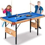 4.5ft Folding Pool Table, 55in Portable Foldable Billiards Game Table for Kids and Adults with Accessories SereneLife