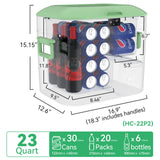 Megiu Car Fridge Portable 12 Volt Refrigerator 23 Quart (22 Liter) Freezer Compressor Cooler 12V/24V DC 110～240 V AC (Green)
