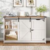 Farmhouse Lateral File Cabinet with Sliding Barn Door, 3 Drawers Filing Storage Cabinets with Adjustable Shelf