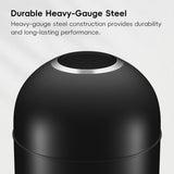 EKO Eternal 56L/15 Gallon Large Capacity Tall Commercial Trash Can, Round Open Top Waste Bin for Indoor and Outdoor, Black Steel Heavy-Duty, Durable Metal Garbage Bin for Home, Office, Restaurant EKO