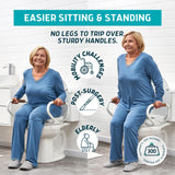 Lunderg Raised Toilet Seat with Handles - Elongated - Easy to Install Toilet Seat Risers for Seniors - Adds 3 Inches & Works like the one you’ve always used - Elegant design - No Hospital Vibe