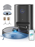 Vyzzle Robot Vacuum and Mop, 4-in-1 Robotic Vacuum Cleaner with Self-Emptying Base, 6000Pa Vacuum Robot with LiDAR Navigation, 60 Days Capacity, Ideal for Pet Hair, Hard Floors, Carpet, E20