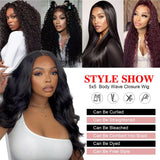 Aaliweya 5x5 Real HD Lace Closure Wigs Human Hair with Drawstring 30 inch