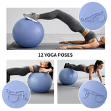 FITMIND Extra Thick Yoga Ball with Training Instruction, Anti-Burst Slip Resistant Exercise Ball with Pump for Pilates,Physical Therapy,Pregnancy Stability,Birthing Ball 22in 26in 30in