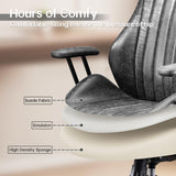 HOOOWOOO Faux Suede Leather Home Office Desk Chair,MCM Modern Ergonomic Task Work Chair,Computer Gaming Chair with Cushion Seat Lumbar Support Reclining High Back for Long Hours(Charcoal Grey)