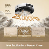 DREAME L40 Ultra Gen 2 Robot Vacuum and Mop with 25,000Pa Suction, Extendable Side Brush and Mop, All-in-One Self-Emptying & Cleaning Dock, Voice & App Control, White