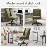 Upholstered Armless Office Chair Fabric Swivel Home Desk Chair with Wheels