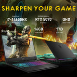 msi Katana 15 HX 15.6" 165Hz QHD Gaming Laptop, Intel Core i7-14650HX, GeForce RTX 5070 8GB GDDR7, 16GB RAM, 2TB Storage(1TB SSD+1TB Docking Station), Backlit Keyboard, Wi-Fi 6E, Window 11 Pro, Black