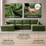 ReeQuo 150" Oversized Boneless Cloud Couch Sectional Sofa for Living Room