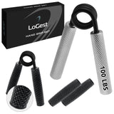 Logest Metal Hand Grip Strengthener 100LB-350LB No Slip Heavy-Duty Grip Strengthener with Gift Box, Great Wrist & Forearm Hand Exerciser, Home Gym, Hand Gripper Grip Strength Trainer (Silver - 100LB) Logest