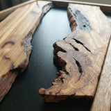 Natural Wood Framed Olive Wood Wall Art - 2 Piece Solid Wood Diptych for Living Room, Office & Bedroom Decor - Handcrafted Live Edge Set for Modern Interior Hanging 14"x20"